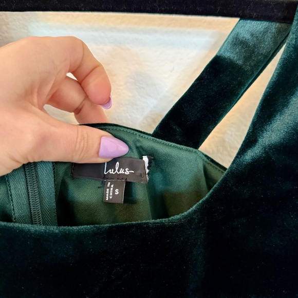 Lulus Emerald Green Velvet Sleeveless Square Neck Maxi Dress- Size Small - Picture 11 of 13